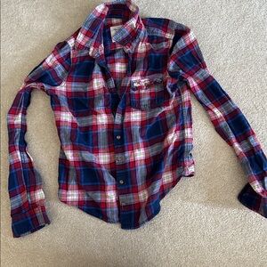 Abercrombie & Fitch Vibrant Red and Blue Checkered Shirt